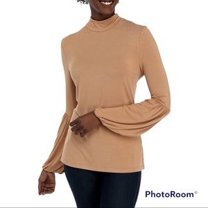 The Limited Suede Modal Mock Neck Top